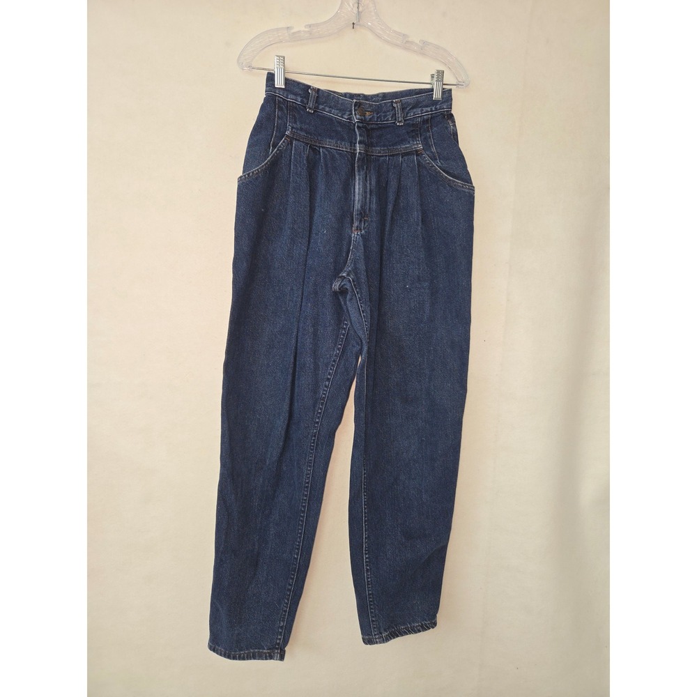 Lee Pleated High Rise Jeans Women 12 MED Blue Vintage 90s Tapered Leg Denim Flaw